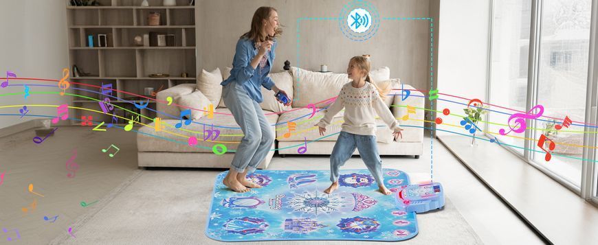 Светодиодный танцевальный коврик с Bluetooth для детей, музыкальный коврик, 9 разных уровней