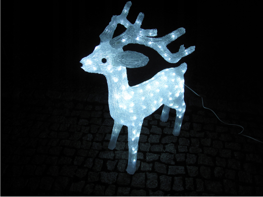 Новорічна акрилова статуя олень середній RENIFER, що світяться новорічні олені 160 LED