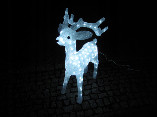 Новогодняя акриловая статуя олень средний RENIFER, Светящиеся новогодние олени 160 LED