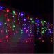 Новорічна гірлянда бахрома 5,5 м 100 LED (Багатокольорова з холодним білим спалахом) - 3