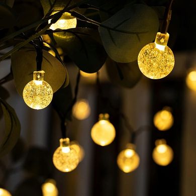 ГІРЛАНДИ СОНЯЧНІ Садові лампи 100 світлодіодів 12м кульок Сонячна батерея