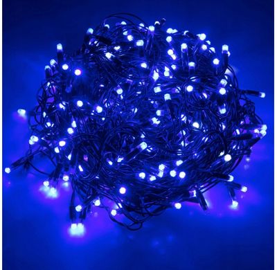 Профессиональная гирлянда бахрома 25 м Синий + Флэш 500 LED