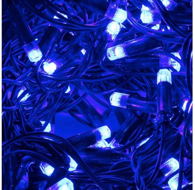 Профессиональная гирлянда бахрома 25 м Синий + Флэш 500 LED