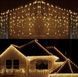 Новогодняя гирлянда бахрома 9,5 м 200 LED (Теплый белый с холодной белой вспышкой) - 3