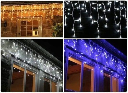 Гірлянда у вигляді бурульки з 500 LED + флеш-датчик таймер синій