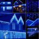 Новогодняя гирлянда бахрома 9,5 м 200 LED (Синий с холодной белой вспышкой) - 5