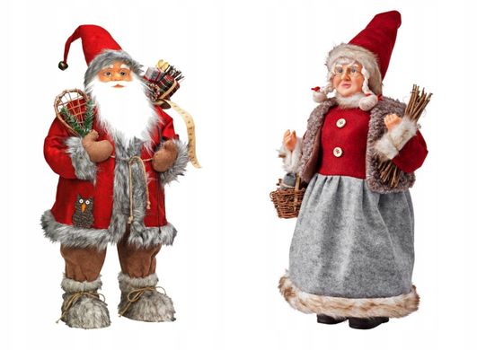 Новорічні фігури XXL пара Санта Клаус та Місіс Клаус прикраса