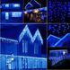 Новогодняя гирлянда бахрома 14 м 300 LED (Синий с холодной белой вспышкой) - 6