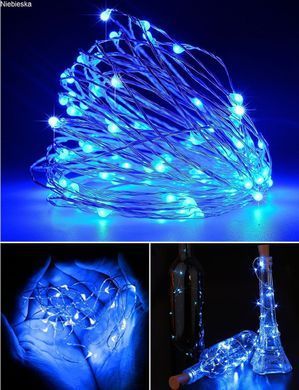 Новогодняя гирлянда 30 LED, Длина 3M, Голубая, Синий