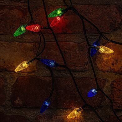 Елочные гирлянды, светодиодные фонари, украшения, сосновые шишки, ПРЛ 8м, 100 разноцветных гирлянд