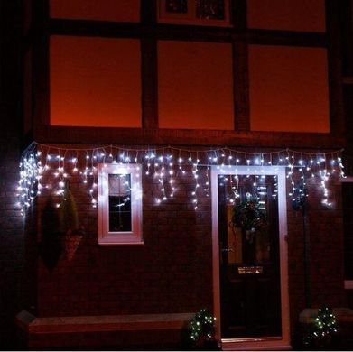 Новогодняя гирлянда бахрома 14,5 м 300 LED (Холодный белый), Белый холодный