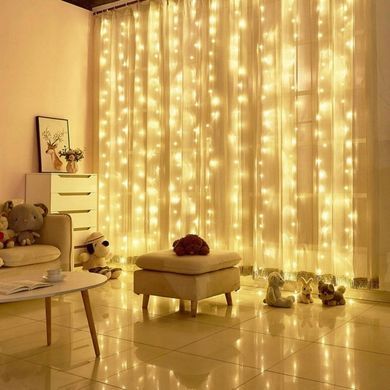 Світлова завіса 300 led тепле світло 3*3 USB