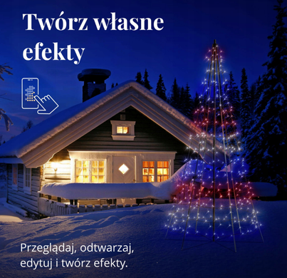 Ялинка Twinkly - 450 RGB+W Ялинка з флагштоком