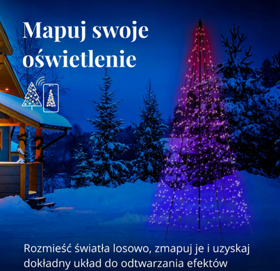 Ялинка Twinkly - 450 RGB+W Ялинка з флагштоком