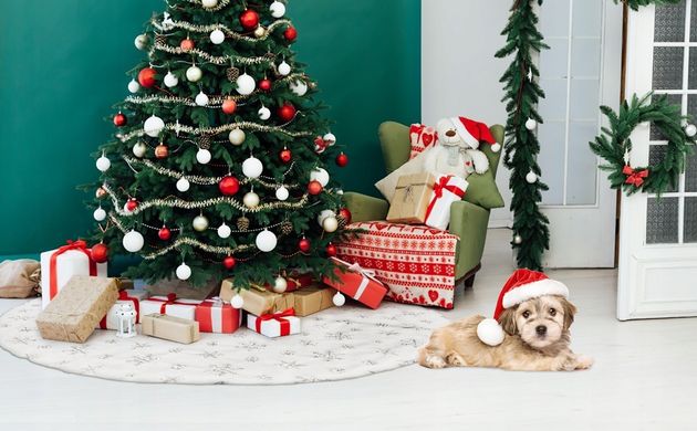 Рождественская елка Коврик Мех Белый ковер 78см