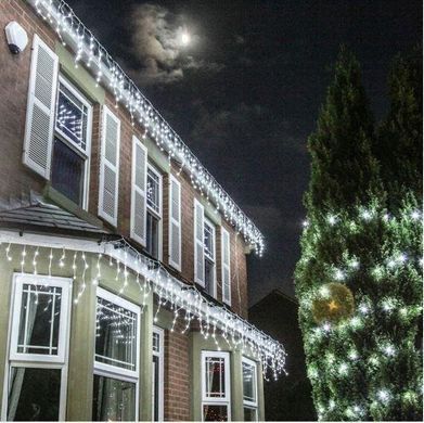Новогодняя гирлянда бахрома 23,5 м 500 LED (Холодный белый), Белый холодный