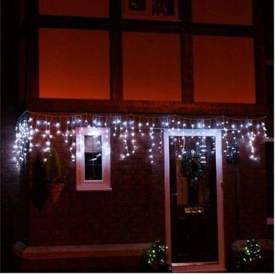 Новогодняя гирлянда бахрома 23,5 м 500 LED (Холодный белый), Белый холодный