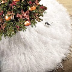 Килимок «різдвяна ялинка» БІЛА КРУГЛА хутряна килима 122см З ВЕЛИКИМ ПОКРИТТЯМ
