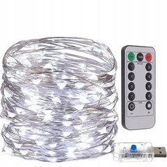 USB-лампы с проводом Rice 300 Микро светодиодные елочные гирлянды белые 30 м + пульт