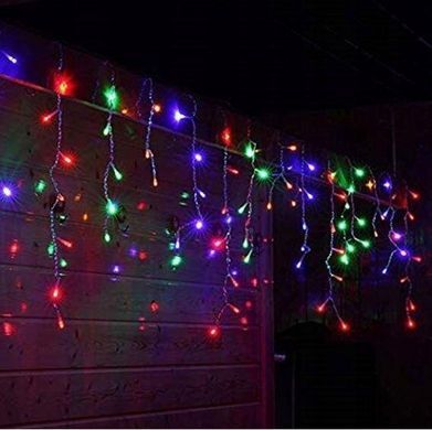 Новорічна гірлянда бахрома 23,5 м 500 LED (Багатокольорова з холодним білим спалахом), Мультиколір
