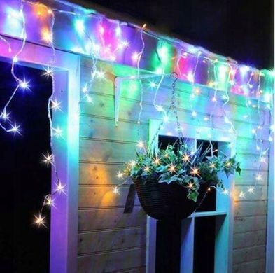 Новорічна гірлянда бахрома 23,5 м 500 LED (Багатокольорова з холодним білим спалахом), Мультиколір