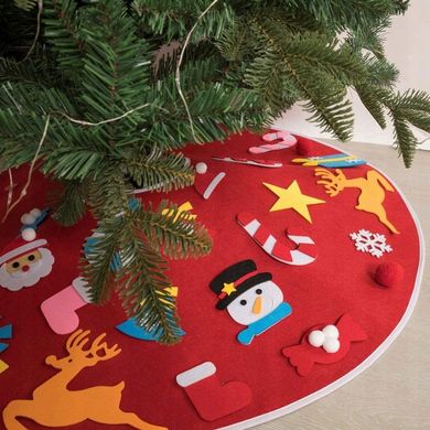 Коврик-юбка под елку новогодний с лепучками 89 см