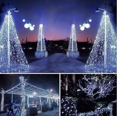 Новорічна гірлянда 8 м 100 LED (Холодний білий), Білий холодний