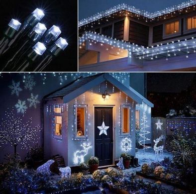 Новорічна гірлянда 8 м 100 LED (Холодний білий), Білий холодний