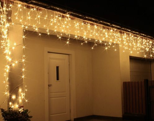 Новогодняя гирлянда Бахрома 300 LED, Белый теплый свет 14 м