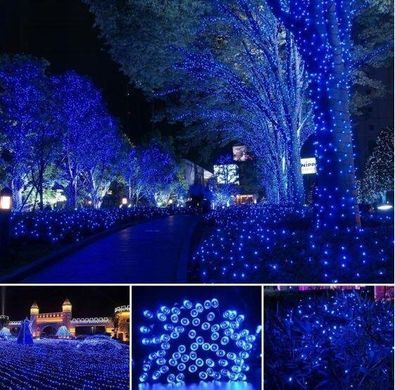 Новорічна гірлянда 8 м 100 LED (Синій колір), Синій