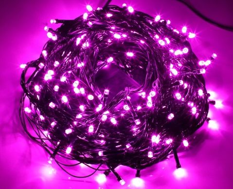 Новогодняя гирлянда 100 LED,Розовый , Длина 8 Метров, 100