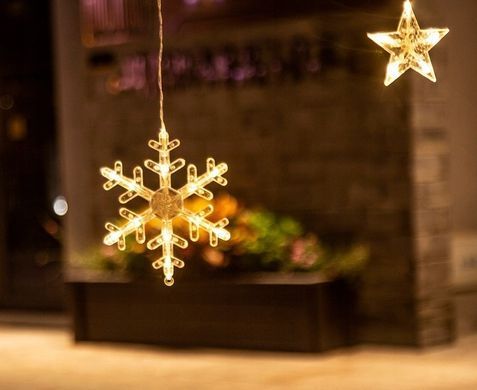 Світлова завіса Сніжинки 5,4 м 138 LED USB