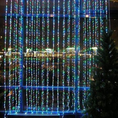 Гірлянда штора 3x6 м 600 LED синій, червоний, жовтий, зелений, Мультиколір