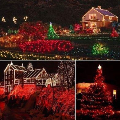 Новогодняя гирлянда 8 м 100 LED (Красный цвет), Красный