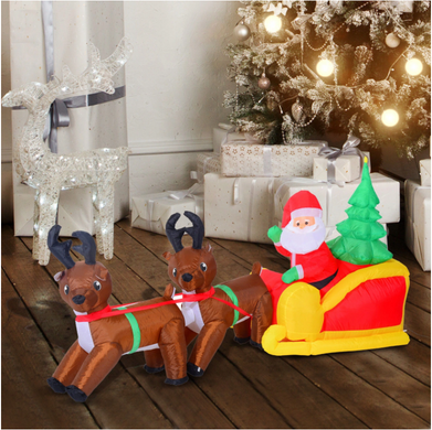 Надувной Санта-Клаус с оленями 120СМ