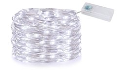Новогодняя гирлянда 50 LED, На прозрачном проводе, Белый холодный свет,5м, 50