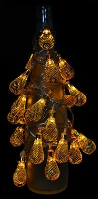 Новогодняя гирлянда "Золотая груша" 26 LED, Золотой свет, 26