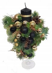 Высокое рождественское украшение, черное и золотое