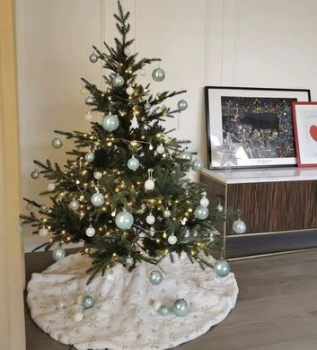Коврик для рождественской елки, белый ковер, меховой, большой, круглый, для подарков, 120 см