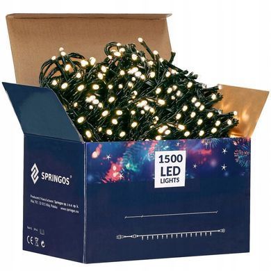 Наружные елочные светильники 1500 Led Теплые 91,5 м
