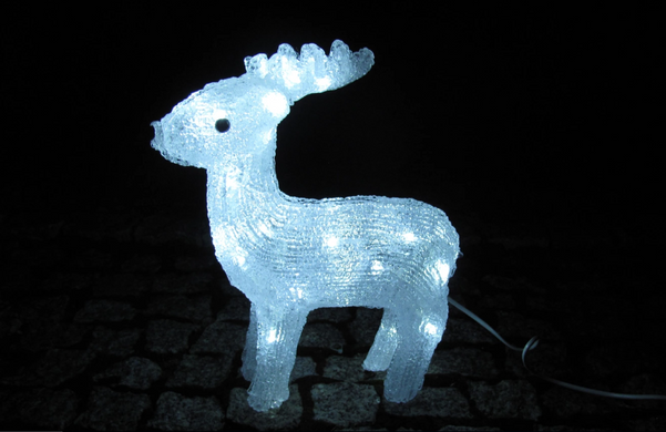 Новогодняя акриловая статуя олененок RENIFER, Светящиеся новогодние олени 30 LED
