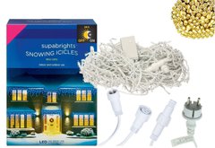 Новогодняя гирлянда Бахрома 500 LED, Белый теплый свет 22,5W, 24 м + Ночной датчик, 500