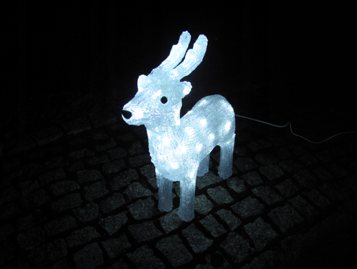 Новорічна акрилова статуя оленень середній RENIFER, що світяться новорічні олені 60 LED