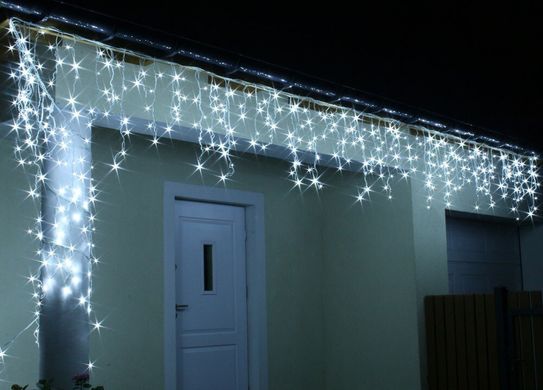 Новогодняя гирлянда Бахрома 500 LED, Белый холодный свет 24 м, 500