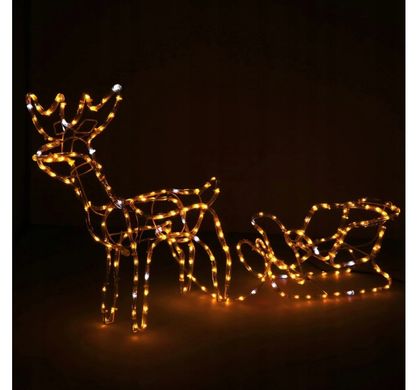 Чарівний новорічний Олень з санками Б/Т 264 LED 150 см