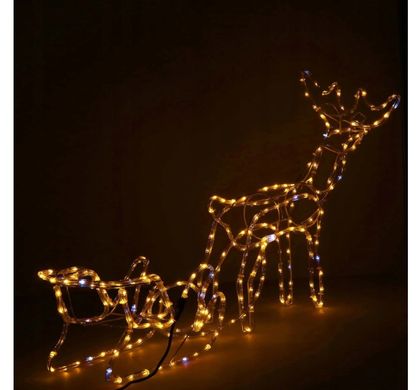 Чарівний новорічний Олень з санками Б/Т 264 LED 150 см