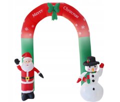 Надувна новорічна арка сніговик та санта LED 240 см