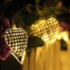 Новогодняя гирлянда "Сердца" 10 LED, Белый теплый свет, на пальчиковых батарейках - 1