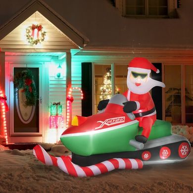 Надувний Санта-Клаус на скутері 210см