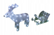 Новогодняя акриловая статуя оленень с санками, Светящиеся новогодние олени 70 LED - 1